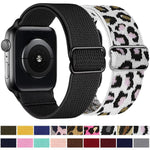 Bracelet de montre en nylon élastique à boucle coulissante réglable xDfind, compatible avec Apple Watch 42/44/45/46/49 mm et Apple Watch 38/40/41/S10 42 mm.