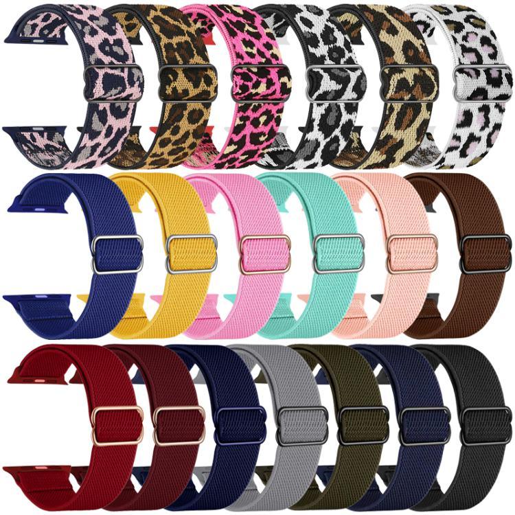 Bracelet de montre en nylon élastique à boucle coulissante réglable xDfind, compatible avec Apple Watch 42/44/45/46/49 mm et Apple Watch 38/40/41/S10 42 mm.