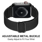 Bracelet de montre en nylon élastique à boucle coulissante réglable xDfind, compatible avec Apple Watch 42/44/45/46/49 mm et Apple Watch 38/40/41/S10 42 mm.