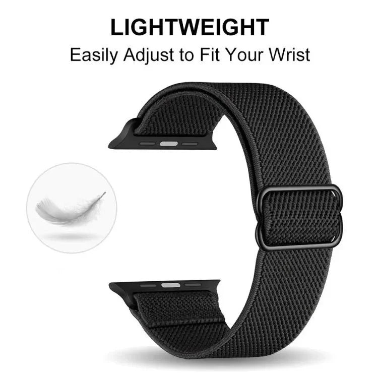 Bracelet de montre en nylon élastique à boucle coulissante réglable xDfind, compatible avec Apple Watch 42/44/45/46/49 mm et Apple Watch 38/40/41/S10 42 mm.