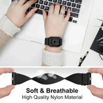 Bracelet de montre en nylon élastique à boucle coulissante réglable xDfind, compatible avec Apple Watch 42/44/45/46/49 mm et Apple Watch 38/40/41/S10 42 mm.
