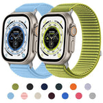 Bracelet de montre xDfind en nylon tissé avec fermeture auto-agrippante, compatible avec Apple Watch 42/44/45/46/49 mm et Apple Watch 38/40/41/S10 42 mm.