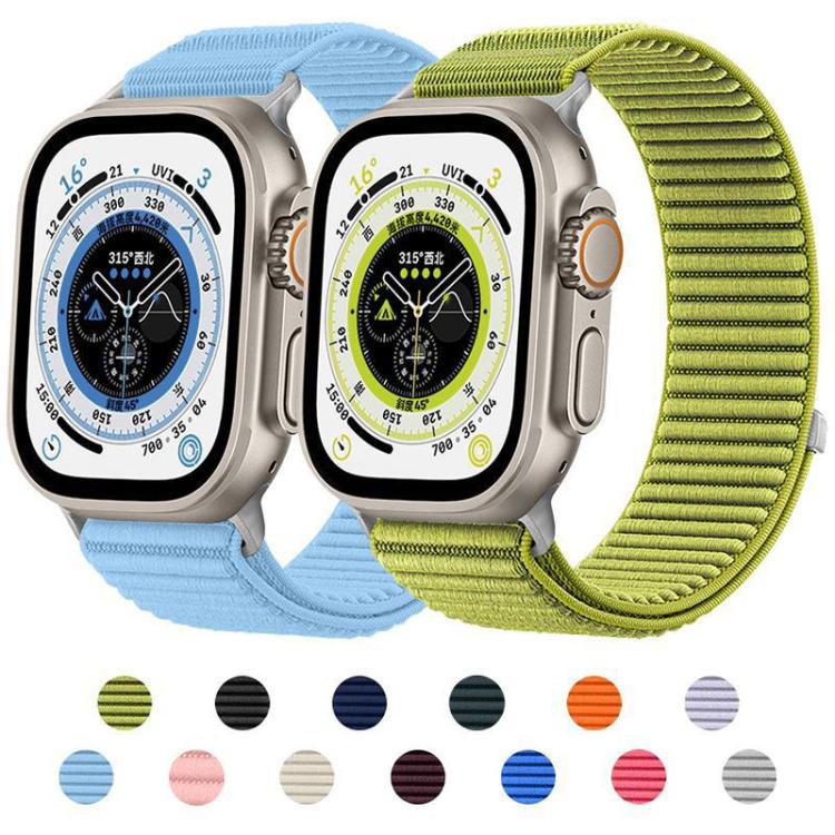 Bracelet de montre xDfind en nylon tissé avec fermeture auto-agrippante, compatible avec Apple Watch 42/44/45/46/49 mm et Apple Watch 38/40/41/S10 42 mm.