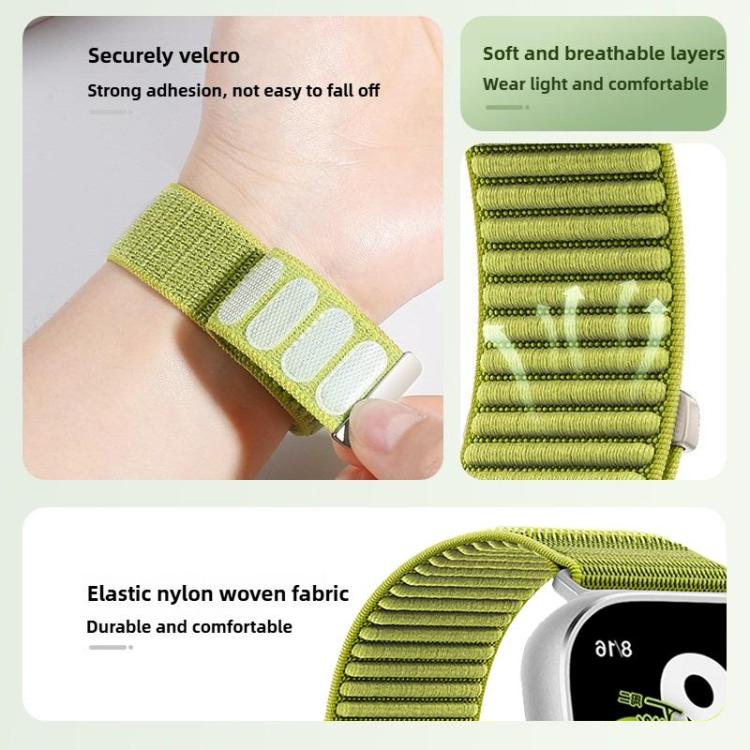 Bracelet de montre xDfind en nylon tissé avec fermeture auto-agrippante, compatible avec Apple Watch 42/44/45/46/49 mm et Apple Watch 38/40/41/S10 42 mm.