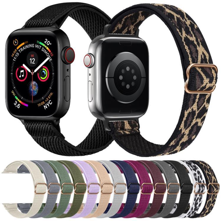 Bracelet de montre élastique en nylon xDfind avec boucle échelle, pour Apple Watch 42/44/45/46/49 mm et Apple Watch 38/40/41/S10 42 mm.
