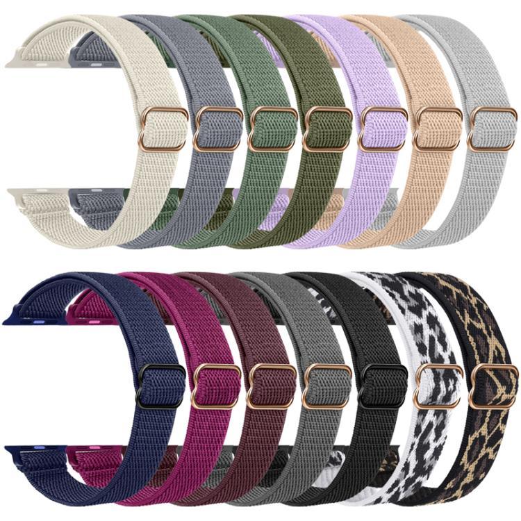 Bracelet de montre élastique en nylon xDfind avec boucle échelle, pour Apple Watch 42/44/45/46/49 mm et Apple Watch 38/40/41/S10 42 mm.
