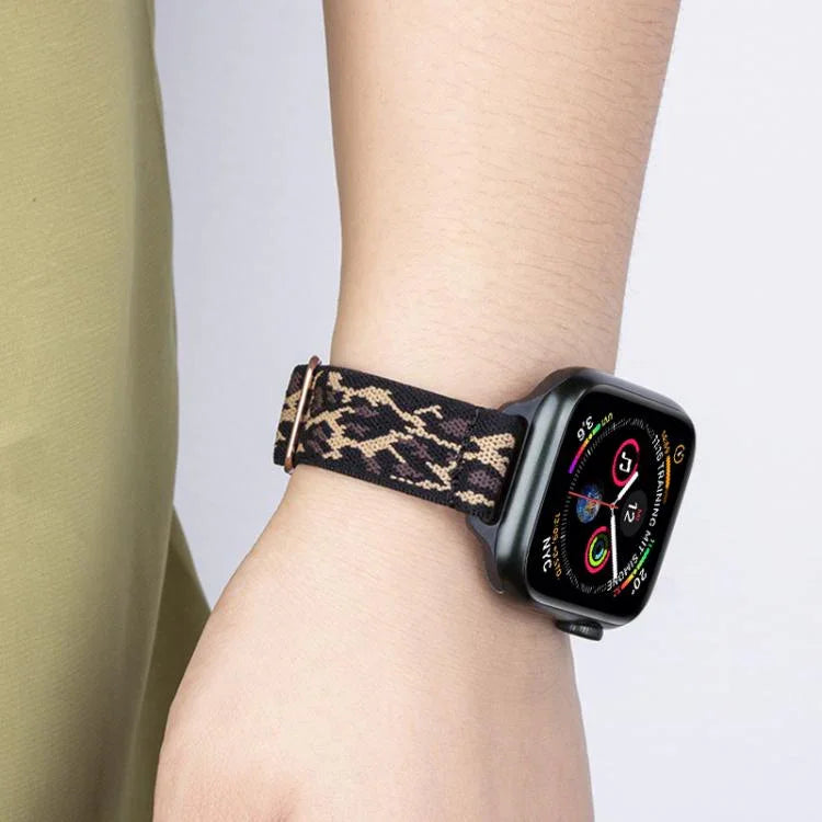 Bracelet de montre élastique en nylon xDfind avec boucle échelle, pour Apple Watch 42/44/45/46/49 mm et Apple Watch 38/40/41/S10 42 mm.