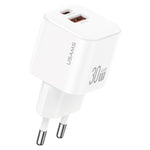 Chargeur rapide mini USAMS CC263 30W GaN USB-C / Type-C, double port USB, CC263