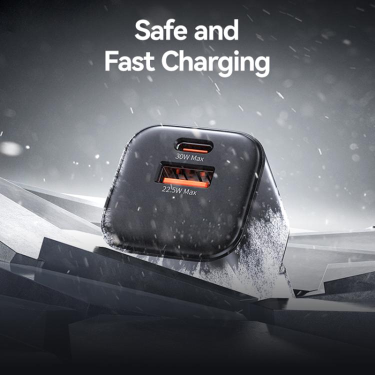 Chargeur rapide mini USAMS CC263 30W GaN USB-C / Type-C, double port USB, CC263