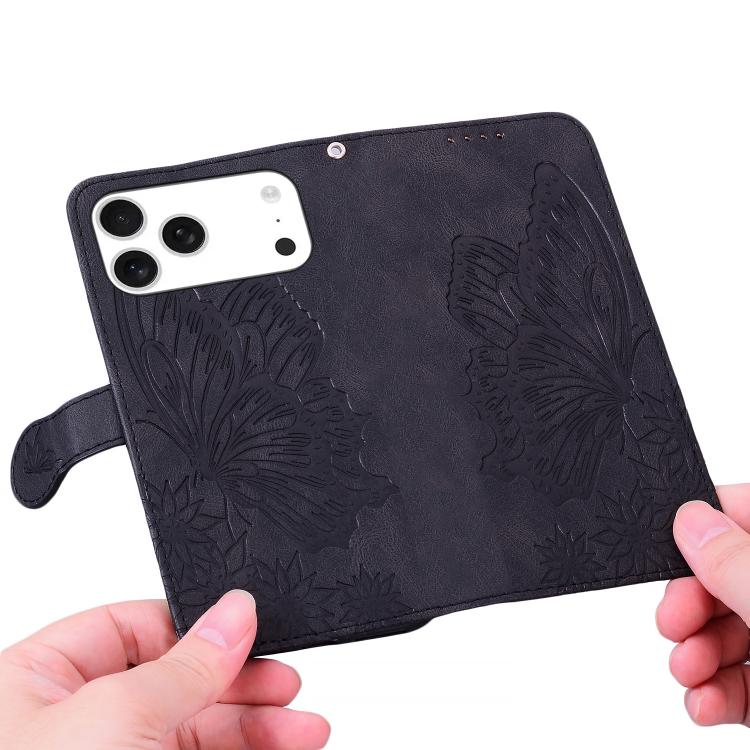 Étui de téléphone en cuir à rabat horizontal avec gaufrage papillons effet rétro, pour iPhone 17 Pro Max, pour iPhone 17 Pro, pour iPhone 17, pour iPhone Air