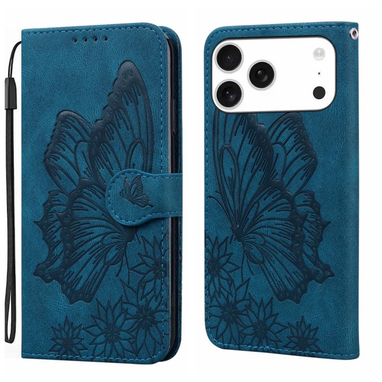 Étui de téléphone en cuir à rabat horizontal avec gaufrage papillons effet rétro, pour iPhone 17 Pro Max, pour iPhone 17 Pro, pour iPhone 17, pour iPhone Air
