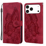 Étui de téléphone en cuir à rabat horizontal avec gaufrage papillons effet rétro, pour iPhone 17 Pro Max, pour iPhone 17 Pro, pour iPhone 17, pour iPhone Air