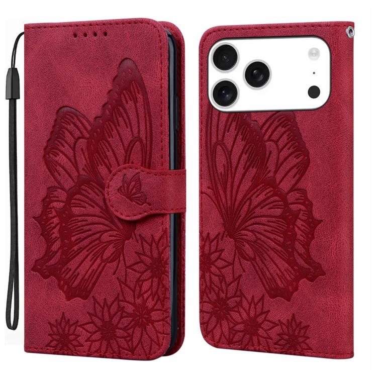 Étui de téléphone en cuir à rabat horizontal avec gaufrage papillons effet rétro, pour iPhone 17 Pro Max, pour iPhone 17 Pro, pour iPhone 17, pour iPhone Air