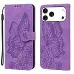 Étui de téléphone en cuir à rabat horizontal avec gaufrage papillons effet rétro, pour iPhone 17 Pro Max, pour iPhone 17 Pro, pour iPhone 17, pour iPhone Air