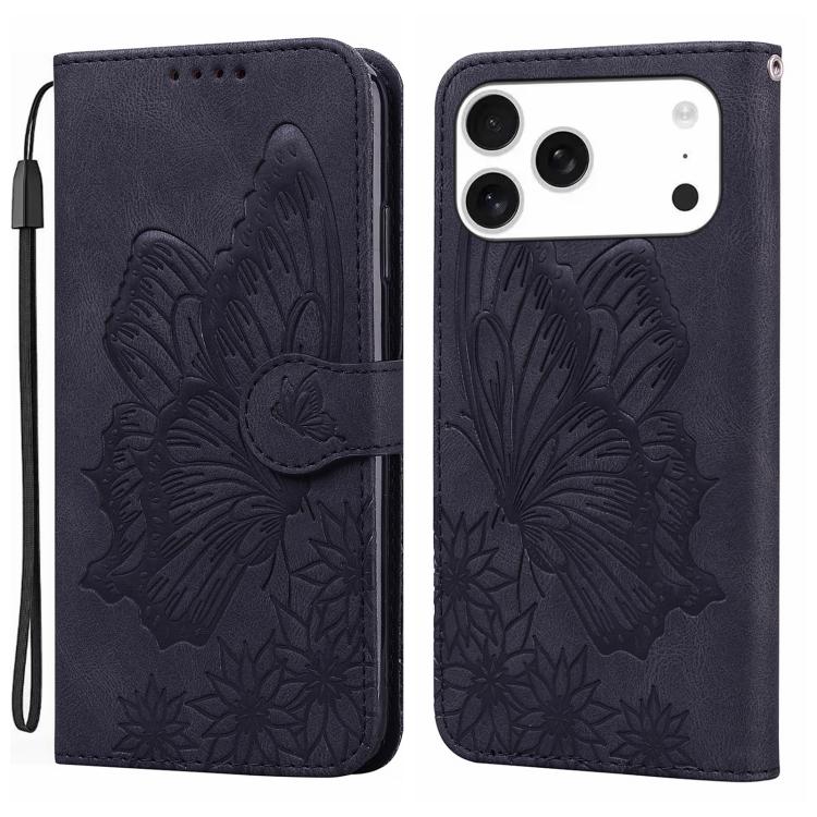 Étui de téléphone en cuir à rabat horizontal avec gaufrage papillons effet rétro, pour iPhone 17 Pro Max, pour iPhone 17 Pro, pour iPhone 17, pour iPhone Air