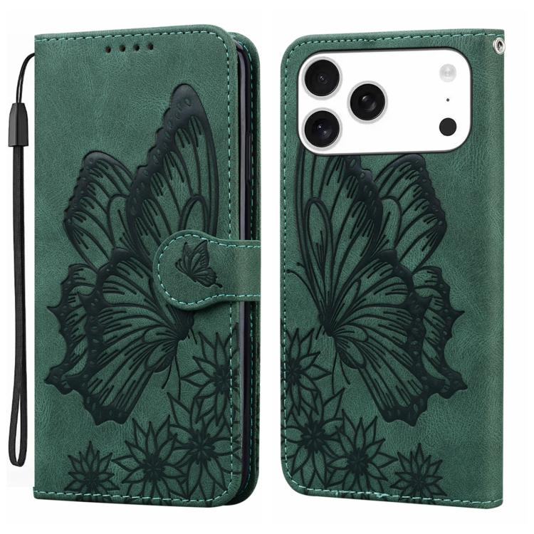 Étui de téléphone en cuir à rabat horizontal avec gaufrage papillons effet rétro, pour iPhone 17 Pro Max, pour iPhone 17 Pro, pour iPhone 17, pour iPhone Air