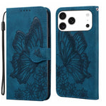 Étui de téléphone en cuir à rabat horizontal avec gaufrage papillons effet rétro, pour iPhone 17 Pro Max, pour iPhone 17 Pro, pour iPhone 17, pour iPhone Air