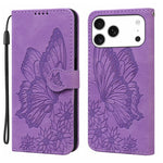 Étui de téléphone en cuir à rabat horizontal avec gaufrage papillons effet rétro, pour iPhone 17 Pro Max, pour iPhone 17 Pro, pour iPhone 17, pour iPhone Air