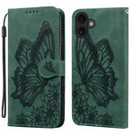Étui de téléphone en cuir à rabat horizontal avec gaufrage papillons effet rétro, pour iPhone 17 Pro Max, pour iPhone 17 Pro, pour iPhone 17, pour iPhone Air