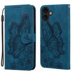 Étui de téléphone en cuir à rabat horizontal avec gaufrage papillons effet rétro, pour iPhone 17 Pro Max, pour iPhone 17 Pro, pour iPhone 17, pour iPhone Air