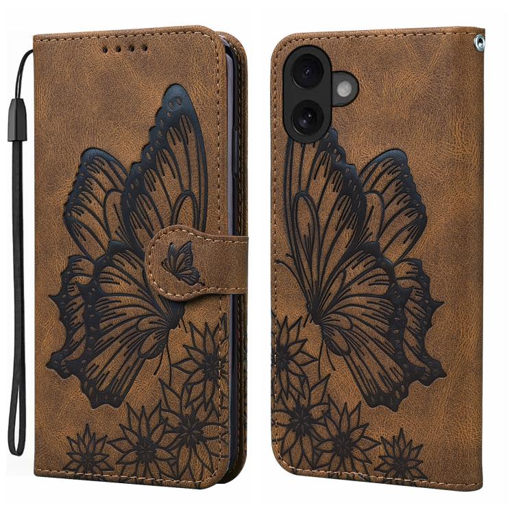 Étui de téléphone en cuir à rabat horizontal avec gaufrage papillons effet rétro, pour iPhone 17 Pro Max, pour iPhone 17 Pro, pour iPhone 17, pour iPhone Air