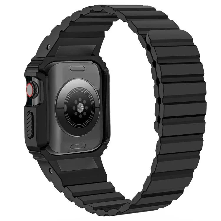 Bracelet de montre magnétique en silicone xDfind avec protection intégrée, compatible avec les Apple Watch 42/44/45 mm, Apple Watch Series 10/11 46 mm, Apple Watch Series 10/11 42 mm, Apple Watch Ultra 3/2/1 49 mm et Apple Watch 38/41 mm.