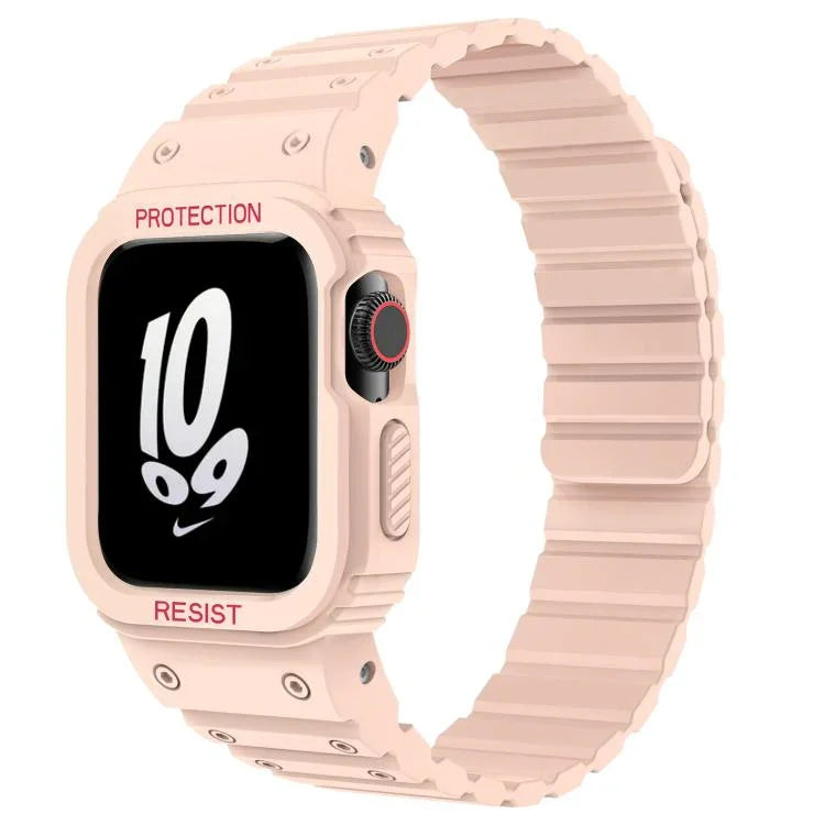 Bracelet de montre magnétique en silicone xDfind avec protection intégrée, compatible avec les Apple Watch 42/44/45 mm, Apple Watch Series 10/11 46 mm, Apple Watch Series 10/11 42 mm, Apple Watch Ultra 3/2/1 49 mm et Apple Watch 38/41 mm.