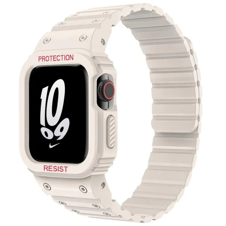 Bracelet de montre magnétique en silicone xDfind avec protection intégrée, compatible avec les Apple Watch 42/44/45 mm, Apple Watch Series 10/11 46 mm, Apple Watch Series 10/11 42 mm, Apple Watch Ultra 3/2/1 49 mm et Apple Watch 38/41 mm.