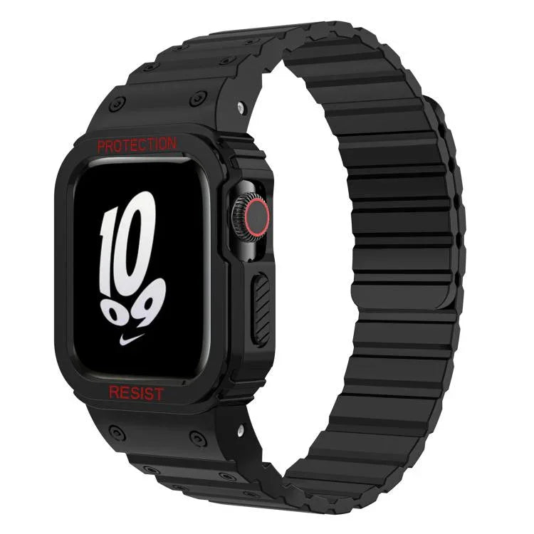 Bracelet de montre magnétique en silicone xDfind avec protection intégrée, compatible avec les Apple Watch 42/44/45 mm, Apple Watch Series 10/11 46 mm, Apple Watch Series 10/11 42 mm, Apple Watch Ultra 3/2/1 49 mm et Apple Watch 38/41 mm.