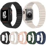 Bracelet de montre magnétique en silicone xDfind avec protection intégrée, compatible avec les Apple Watch 42/44/45 mm, Apple Watch Series 10/11 46 mm, Apple Watch Series 10/11 42 mm, Apple Watch Ultra 3/2/1 49 mm et Apple Watch 38/41 mm.