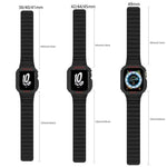 Bracelet de montre magnétique en silicone xDfind avec protection intégrée, compatible avec les Apple Watch 42/44/45 mm, Apple Watch Series 10/11 46 mm, Apple Watch Series 10/11 42 mm, Apple Watch Ultra 3/2/1 49 mm et Apple Watch 38/41 mm.