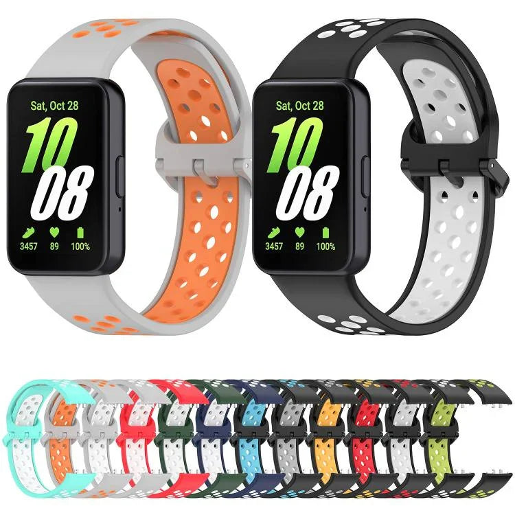 Bracelet de montre xDfind bicolore en silicone respirant, pour Samsung Galaxy Fit 3