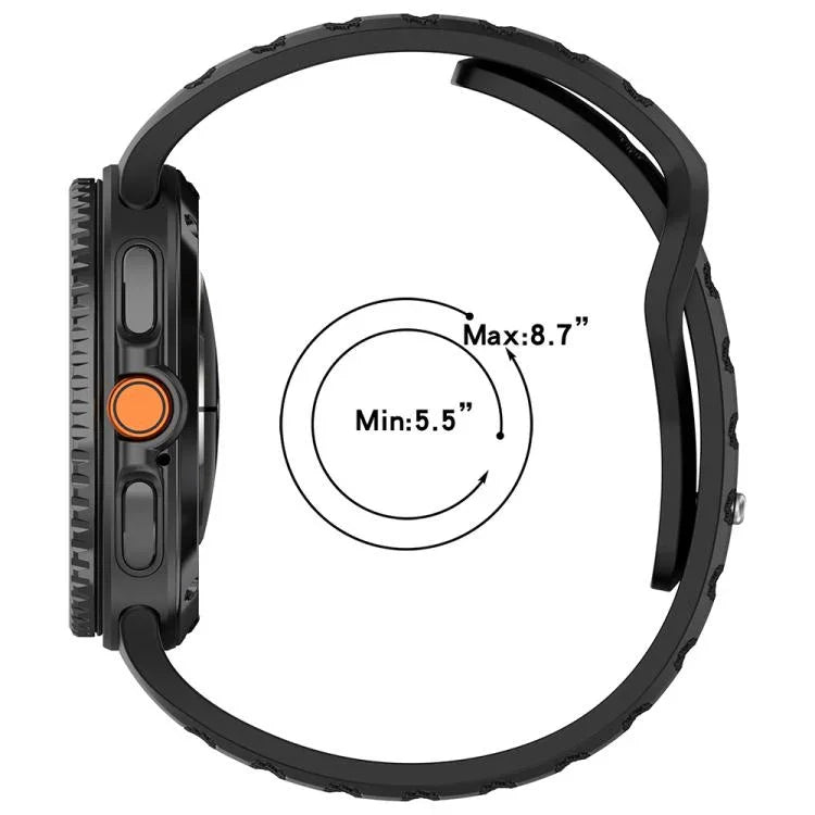 Bracelet de montre en silicone à boucle à clous argentés avec points ronds xDfind, pour Samsung Galaxy Watch Ultra/Ultra 2025, pour Samsung Galaxy Watch8/8 Classic