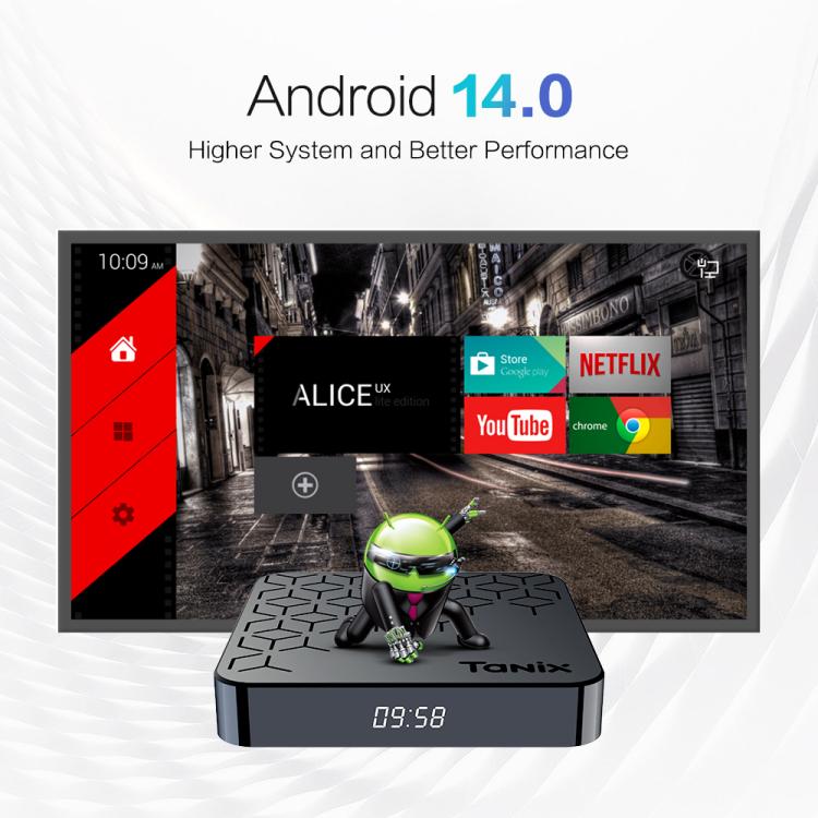 Boîtier Smart TV Tanix TX7 8K UHD Android 14 avec télécommande, Allwinner H728 Octa-Core, 2GB+16GB, 4GB+32GB, 4GB+64GB