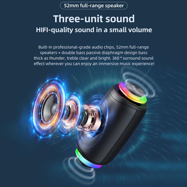 Enceinte Bluetooth portable extérieure RGB Zealot M2 8W, avec 2 micros, avec 1 micro