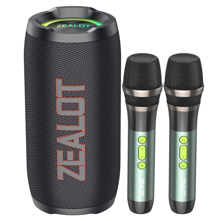Enceinte Bluetooth portable extérieure RGB Zealot S76 50W, avec 2 micros, avec 1 micro, sans micro