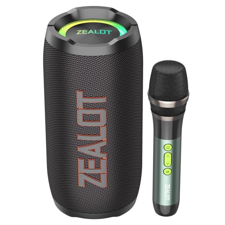 Enceinte Bluetooth portable extérieure RGB Zealot S76 50W, avec 2 micros, avec 1 micro, sans micro