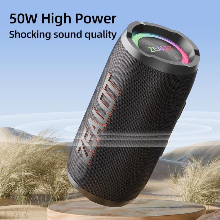 Enceinte Bluetooth portable extérieure RGB Zealot S76 50W, avec 2 micros, avec 1 micro, sans micro