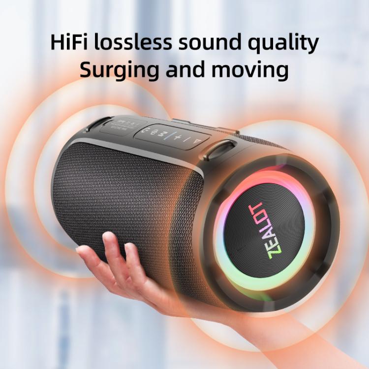 Enceinte Bluetooth portable extérieure RGB Zealot S76 50W, avec 2 micros, avec 1 micro, sans micro