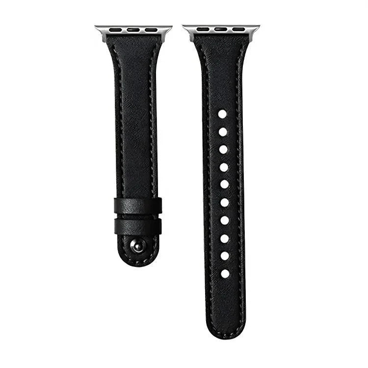 Bracelet de montre xDfind en cuir véritable à double anneau et rivet unique, compatible avec Apple Watch 42/44/45/46/49 mm et Apple Watch 38/40/41/S10 42 mm.