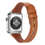 Bracelet de montre xDfind en cuir véritable à double anneau et rivet unique, compatible avec Apple Watch 42/44/45/46/49 mm et Apple Watch 38/40/41/S10 42 mm.