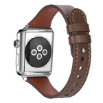 Bracelet de montre xDfind en cuir véritable à double anneau et rivet unique, compatible avec Apple Watch 42/44/45/46/49 mm et Apple Watch 38/40/41/S10 42 mm.