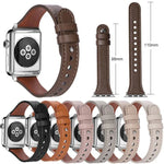 Bracelet de montre xDfind en cuir véritable à double anneau et rivet unique, compatible avec Apple Watch 42/44/45/46/49 mm et Apple Watch 38/40/41/S10 42 mm.
