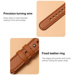 Bracelet de montre xDfind en cuir véritable à double anneau et rivet unique, compatible avec Apple Watch 42/44/45/46/49 mm et Apple Watch 38/40/41/S10 42 mm.