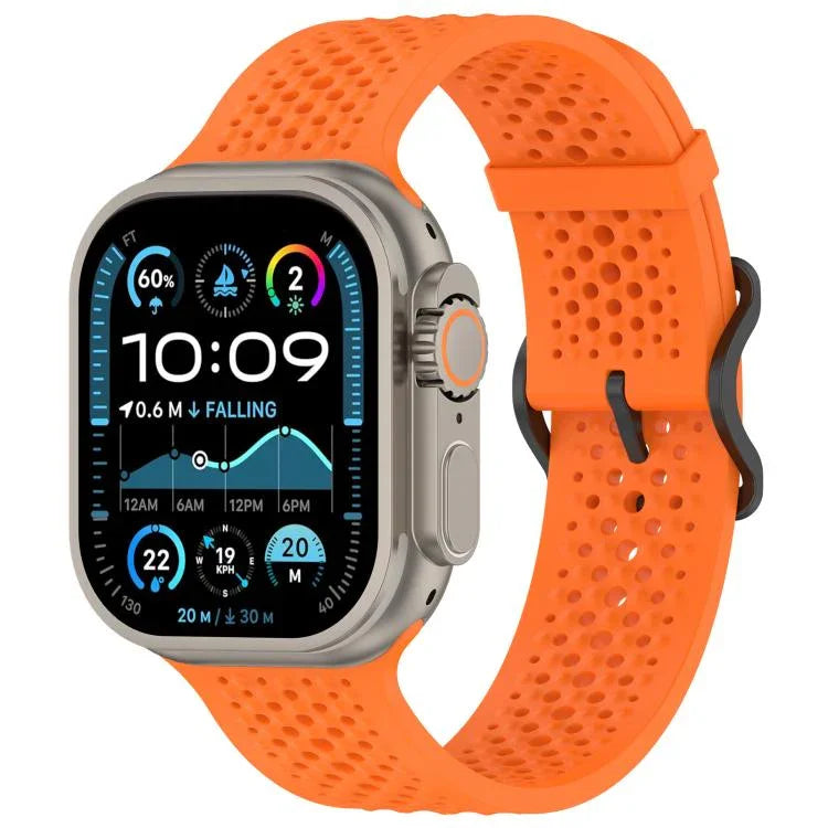 Bracelet de montre en silicone respirant xDfind, compatible avec Apple Watch 42/44/45/46/49 mm et Apple Watch 38/40/41/S10 42 mm.