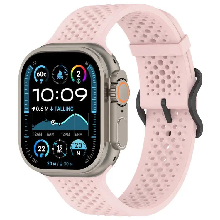 Bracelet de montre en silicone respirant xDfind, compatible avec Apple Watch 42/44/45/46/49 mm et Apple Watch 38/40/41/S10 42 mm.
