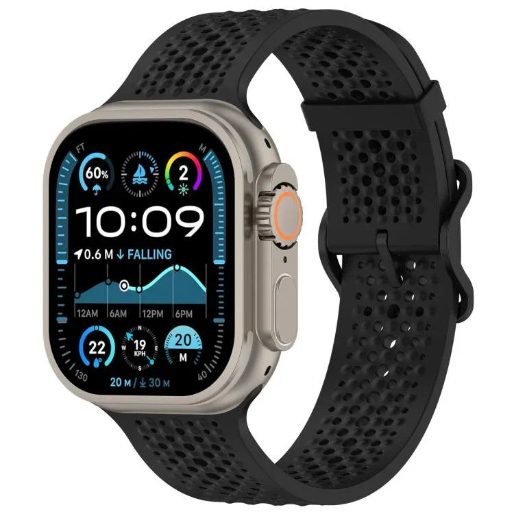 Bracelet de montre en silicone respirant xDfind, compatible avec Apple Watch 42/44/45/46/49 mm et Apple Watch 38/40/41/S10 42 mm.