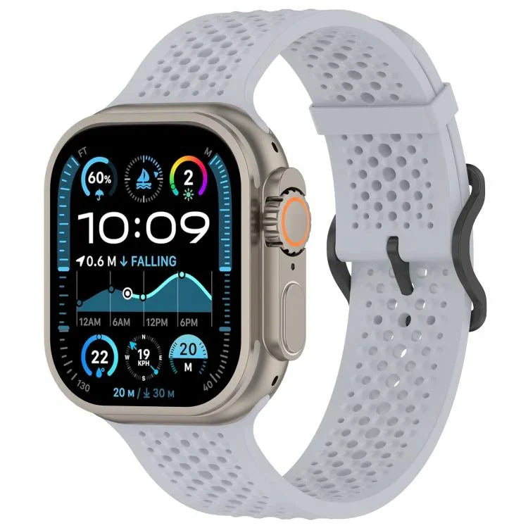 Bracelet de montre en silicone respirant xDfind, compatible avec Apple Watch 42/44/45/46/49 mm et Apple Watch 38/40/41/S10 42 mm.