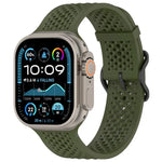 Bracelet de montre en silicone respirant xDfind, compatible avec Apple Watch 42/44/45/46/49 mm et Apple Watch 38/40/41/S10 42 mm.