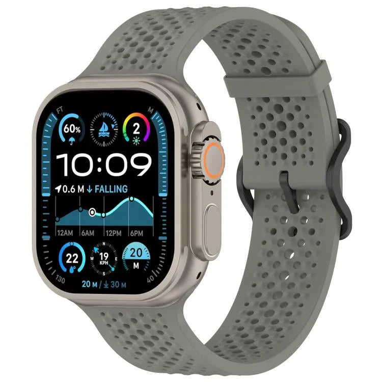 Bracelet de montre en silicone respirant xDfind, compatible avec Apple Watch 42/44/45/46/49 mm et Apple Watch 38/40/41/S10 42 mm.
